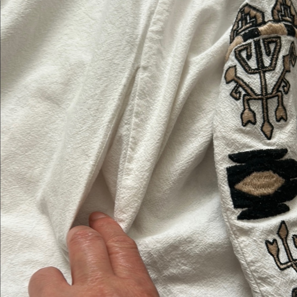 RD & Koko Tribal Embroidered Front-Tie Blouse Jacket - Picture 8 of 13